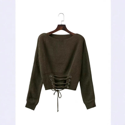 Pull en tricot tendance pour femmes avec un détail au dos profond et une coupe décontractée Chic und Stil