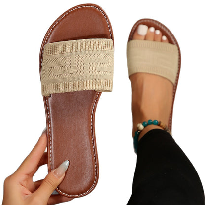 Dames Élastique Band Glissent Sandales Chic und Stil