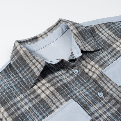 Chemise à carreaux pour dames avec shorts courts Chic und Stil