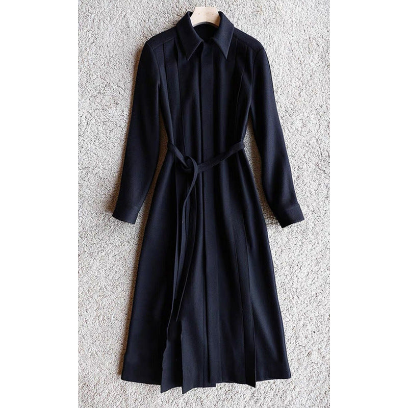 Robe chemise à manches longues ceinturée pour femmes Chic und Stil