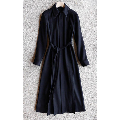 Robe chemise à manches longues ceinturée pour femmes Chic und Stil