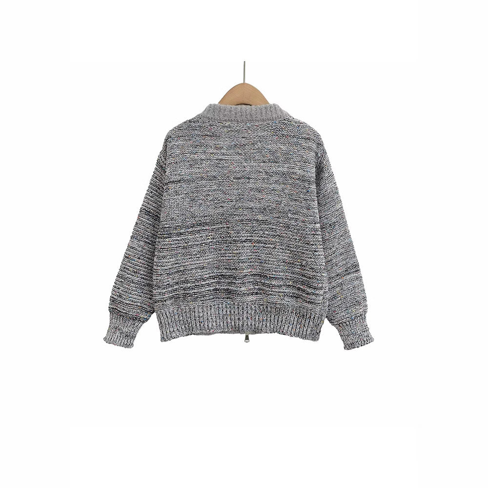 Dame gilet en tricot avec motif d'oiseau coloré Chic und Stil