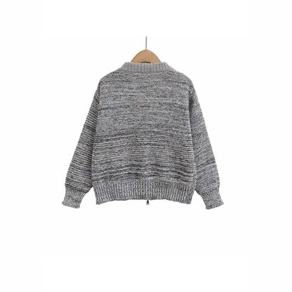 Dame gilet en tricot avec motif d'oiseau coloré Chic und Stil