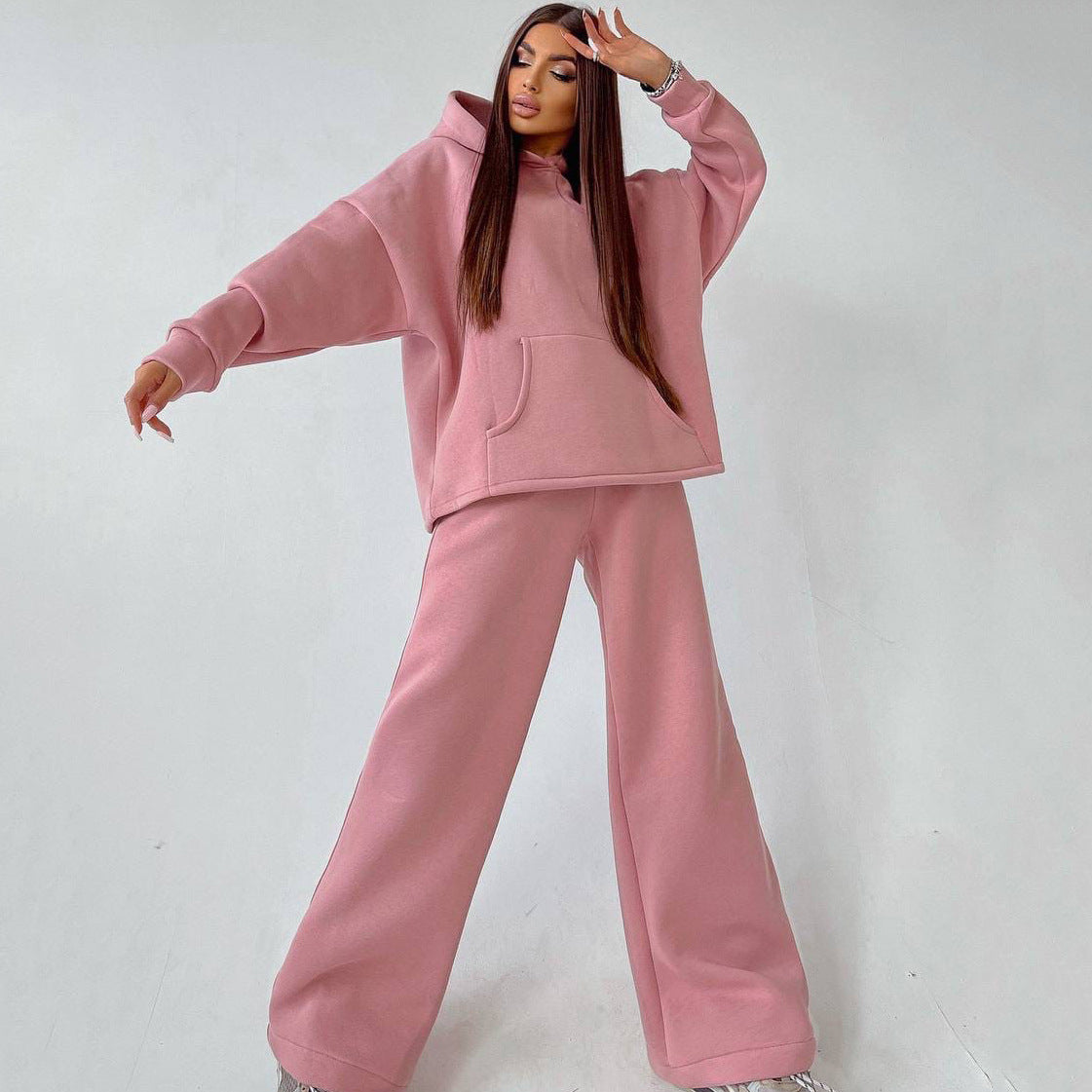 Casual oversized hoodie set for women and wide pants Chic and Style