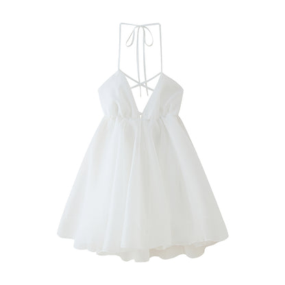 Robe en chiffon d'été pour dames avec des bretelles réglables et une jupe volumineuse Chic und Stil