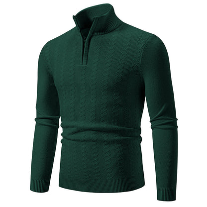 Pull en tricot élégant pour homme avec fermeture éclair haute Chic und Stil