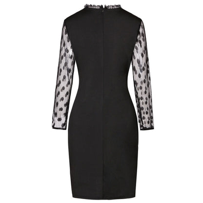 Robe mini à manches transparentes à pois Chic und Stil