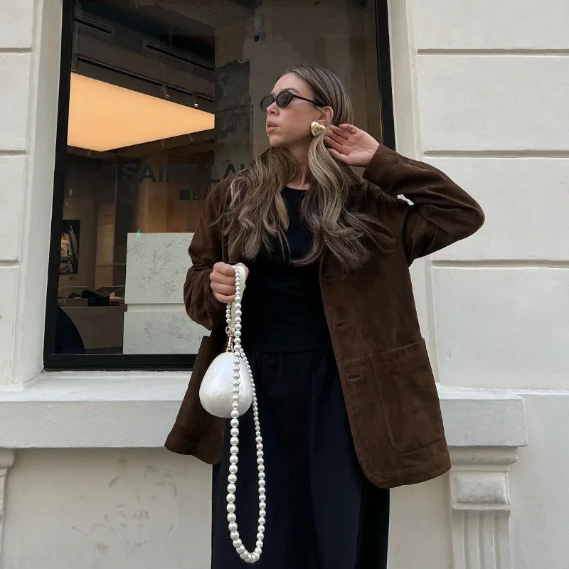 Veste en velours élégante et douce pour femmes Chic & Stil