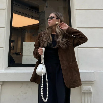 Veste en velours élégante et douce pour femmes Chic & Stil