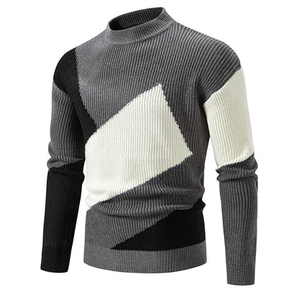Trendy turtleneck pullover for men with a modern graphic design Chic and Style