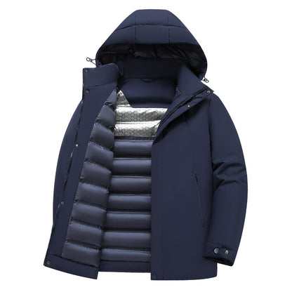 Functional insulated jacket for men with hood and water-repellent properties Chic and Style