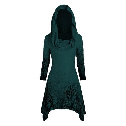 Robe à capuche pour femmes avec design graphique d'arbre Chic und Stil