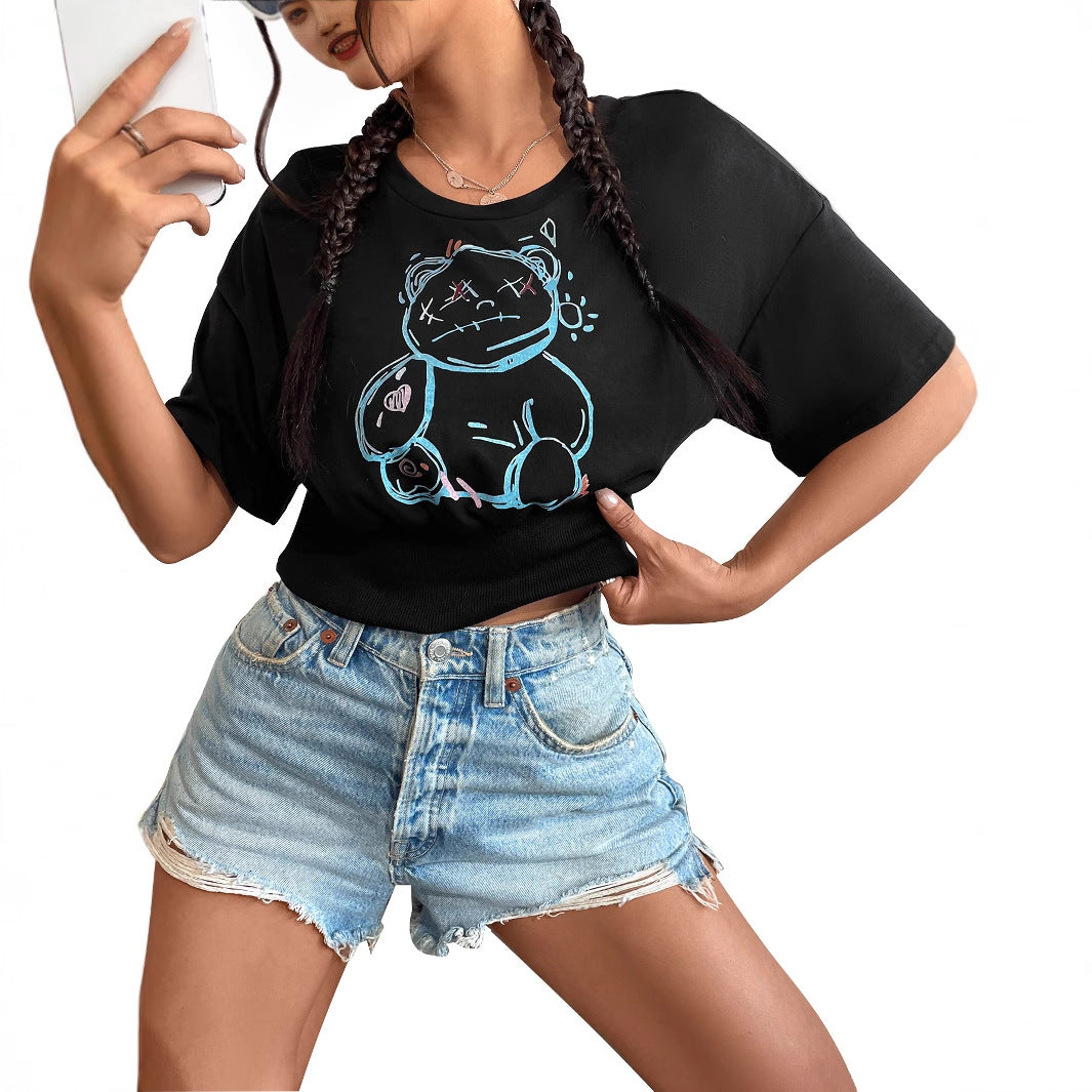 T-shirt oversized pour femmes avec design graphique en coton Chic und Stil