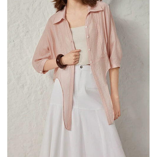 Chemisier court élégant à nœud avant pour femmes Chic und Stil
