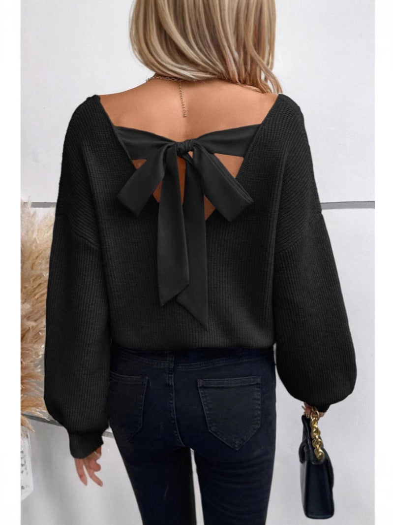 Pull femme avec un design d'encolure à nœud élégant Chic und Stil