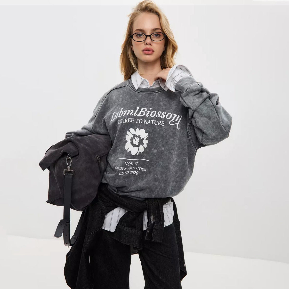 Dames décontracté et stylé pull oversize avec impression florale Chic und Stil