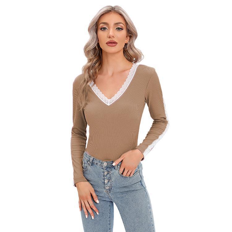 Dames body à manches longues avec dos en dentelle Chic und Stil