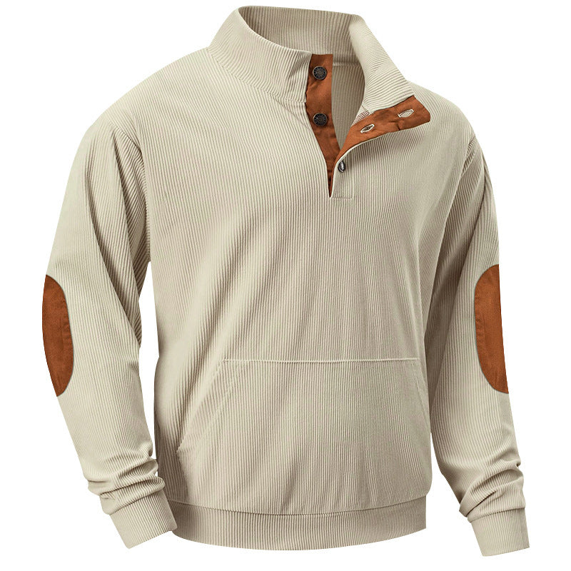 Pull-over en tricot confortable pour hommes avec col moderne et coudières renforcées Chic und Stil
