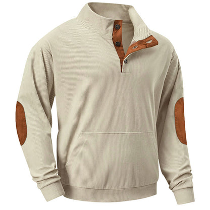 Pull-over en tricot confortable pour hommes avec col moderne et coudières renforcées Chic und Stil