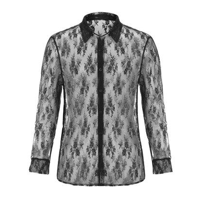 Blouse transparente pour femmes avec motif floral en dentelle Chic und Stil
