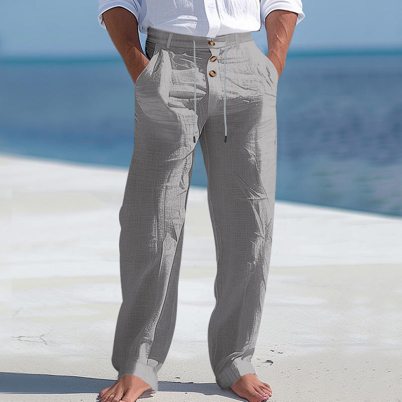 Casual beach pants for men with adjustable waist and practical pockets Chic and Style