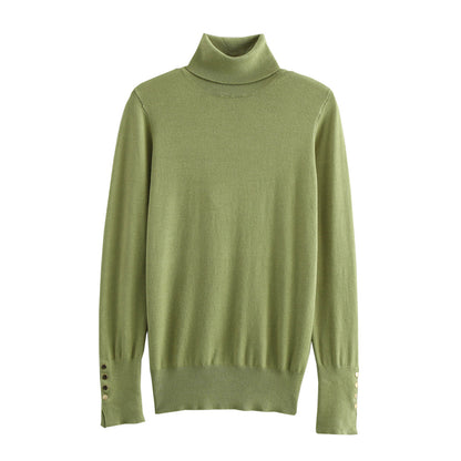 Pull à col roulé pour dames avec des détails de boutons élégants Chic und Stil