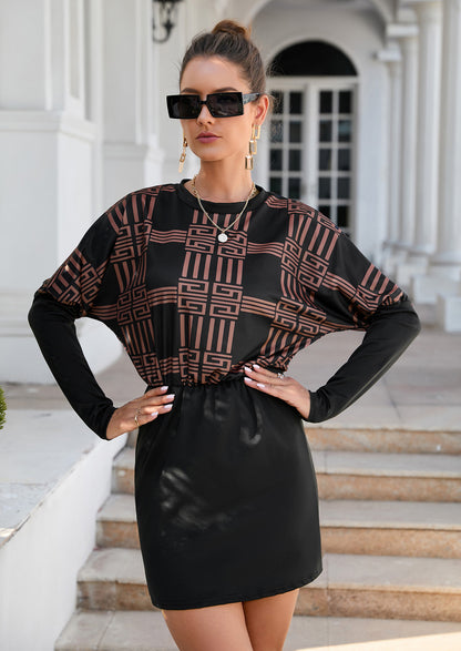 Robe pour femme avec impression graphique et taille élastique Chic und Stil