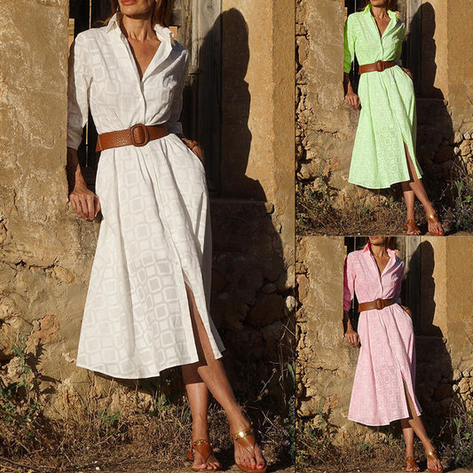 Robe chemise pour femmes au design moderne avec poches latérales pratiques Chic und Stil