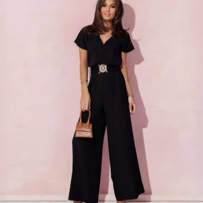 Dames élégant combi-pantalon avec détail ceinture Chic und Stil