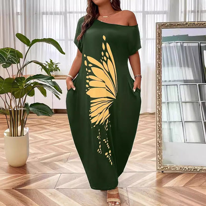 Robe maxi femme avec motif papillon élégant Chic und Stil