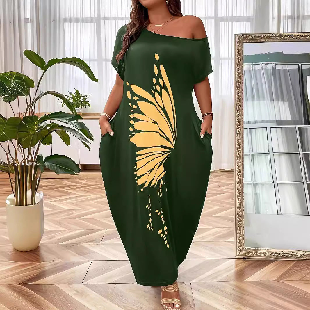 Robe maxi femme avec motif papillon élégant Chic und Stil