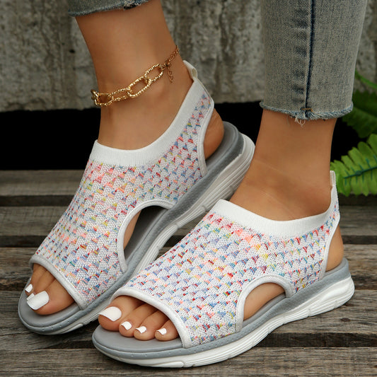 Sandales Confortables pour Dames avec Tige en Tricot Respirant Chic und Stil