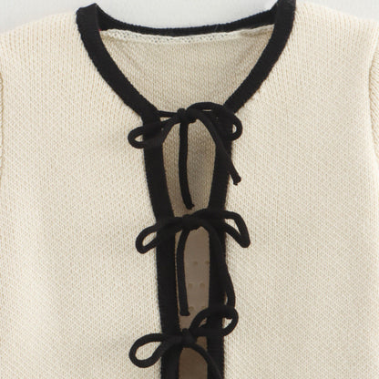 Dames élégante cardigan avec une belle ceinture à nouer Chic und Stil