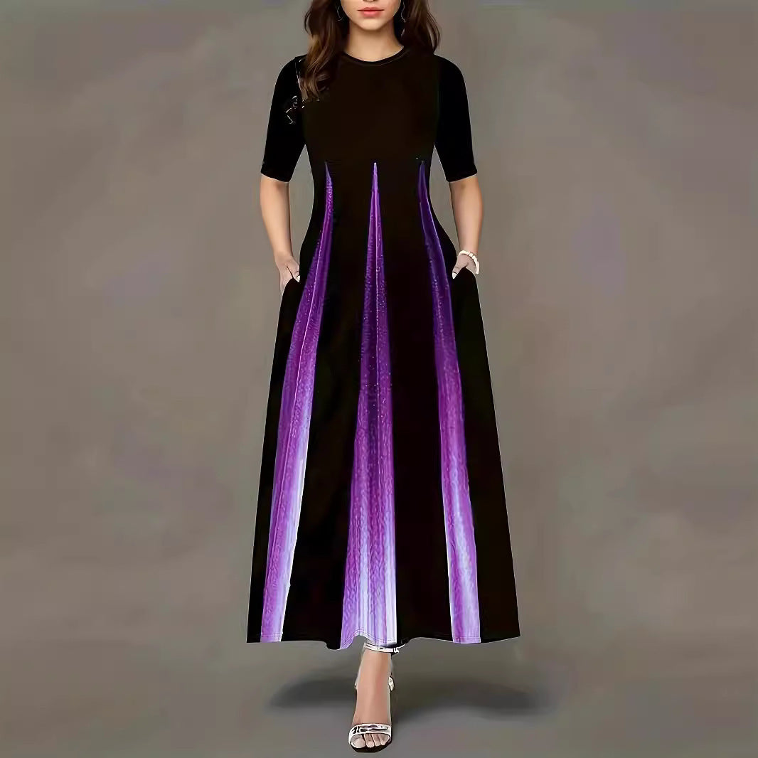 Robe maxi pour femmes avec poches latérales élégantes et éclat luxueux Chic und Stil