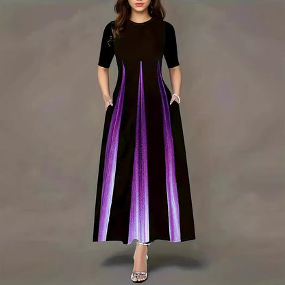 Robe maxi pour femmes avec poches latérales élégantes et éclat luxueux Chic und Stil