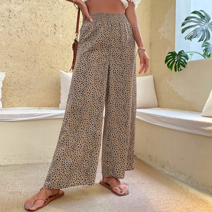 Women Wide Leg Pants Animal Print Chic and Style