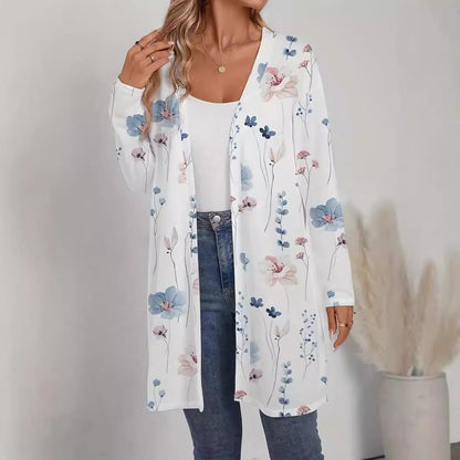 Dame cardigan à motif floral avec coupe ample Chic und Stil