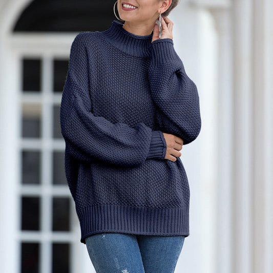 Pull en gros tricot pour femmes avec col montant et coupe décontractée Chic und Stil