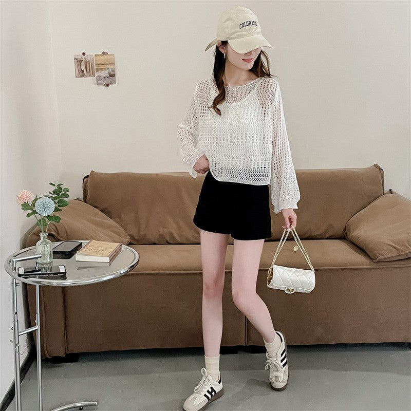 Dames Chunky Tricot Pull à mailles ouvertes Chic und Stil