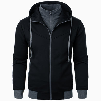 Veste à capuche sportive pour hommes avec design à double couche et accents modernes Chic und Stil