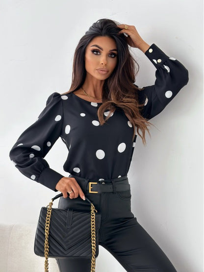 Blouse pour femmes avec manches bouffantes et pois Chic und Stil
