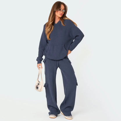 Dames Pull en tricot confortable avec capuche Chic und Stil