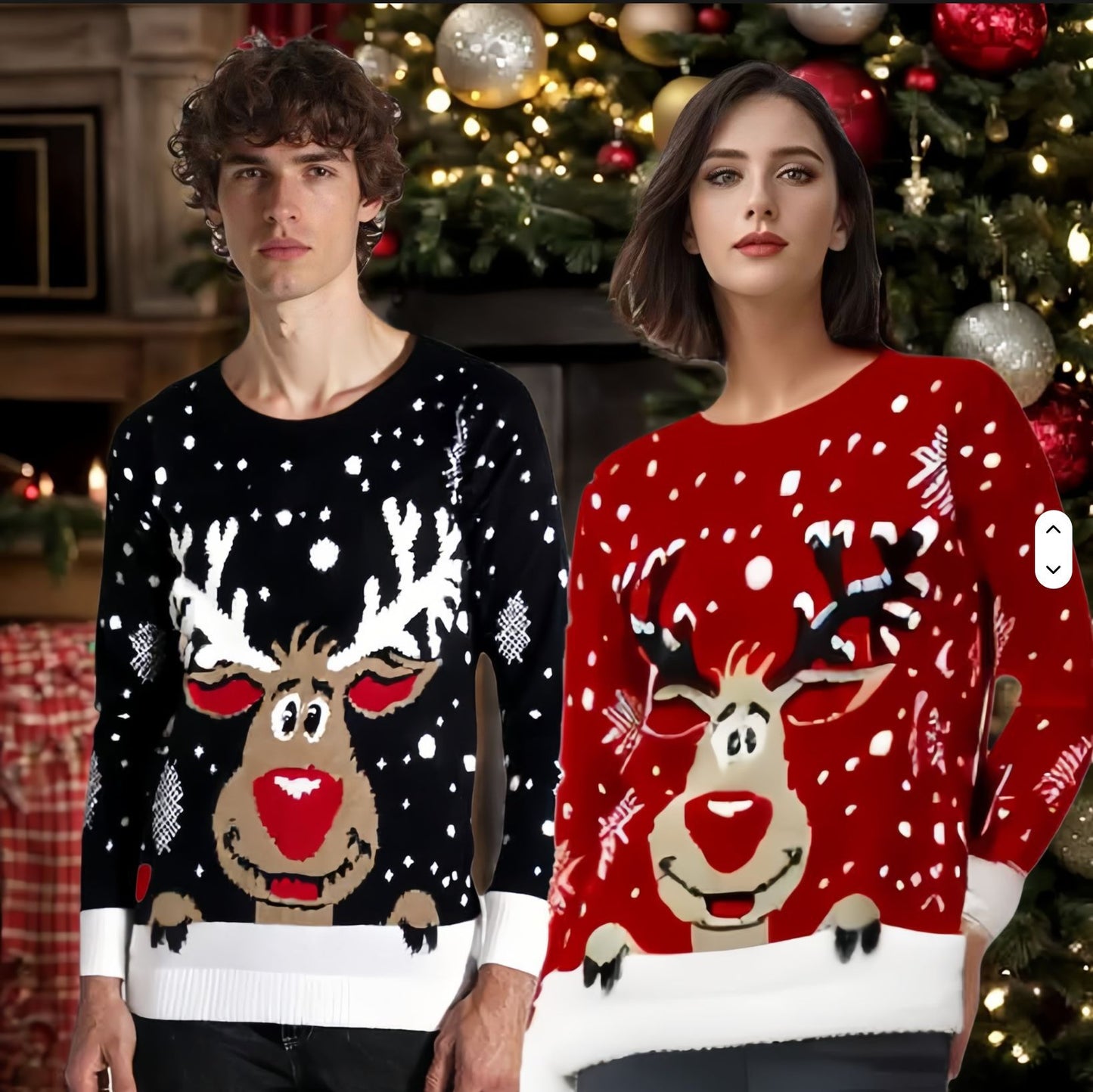 Pull en laine de Noël pour femmes avec motif de renne festif et effets 3D Chic und Stil