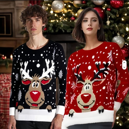 Pull en laine de Noël pour femmes avec motif de renne festif et effets 3D Chic und Stil