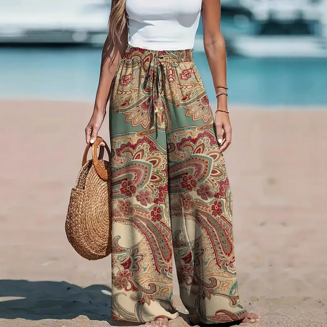 Wide pants for women with paisley pattern Chic and Style