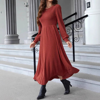 Robe maxi en tricot pour femmes à manches longues Chic und Stil