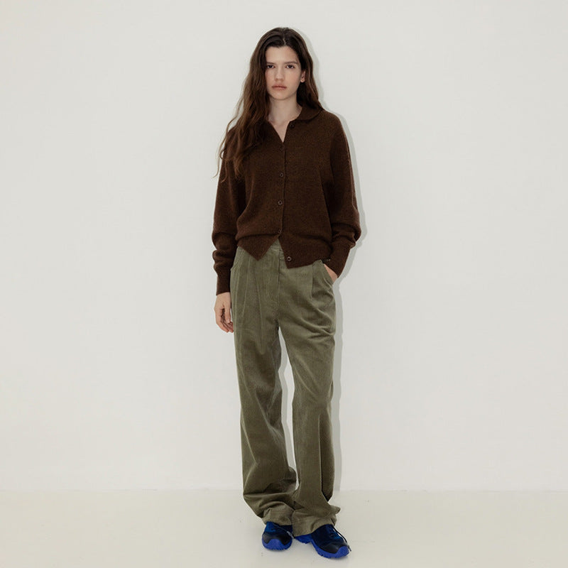 Dames Cozy Gilet en tricot avec col élégant et détails de boutons Chic und Stil