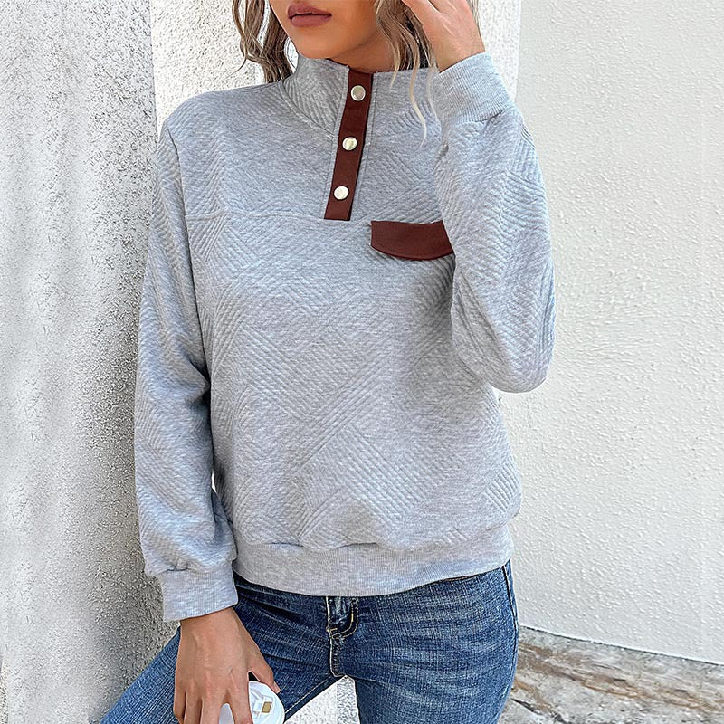 Femme pull à col montant tendance Chic und Stil