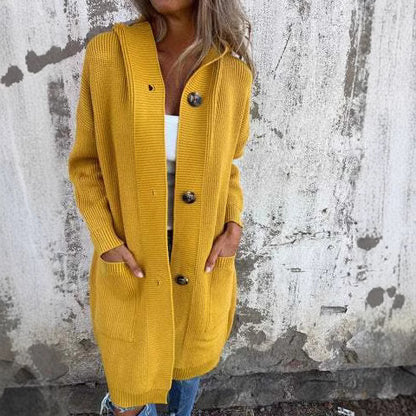 Dames cardigan avec capuche et grands boutons Chic und Stil