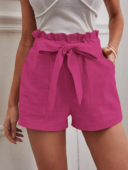 Shorts Tailorés pour Femmes avec Cravate et Poches Pratiques Chic und Stil
